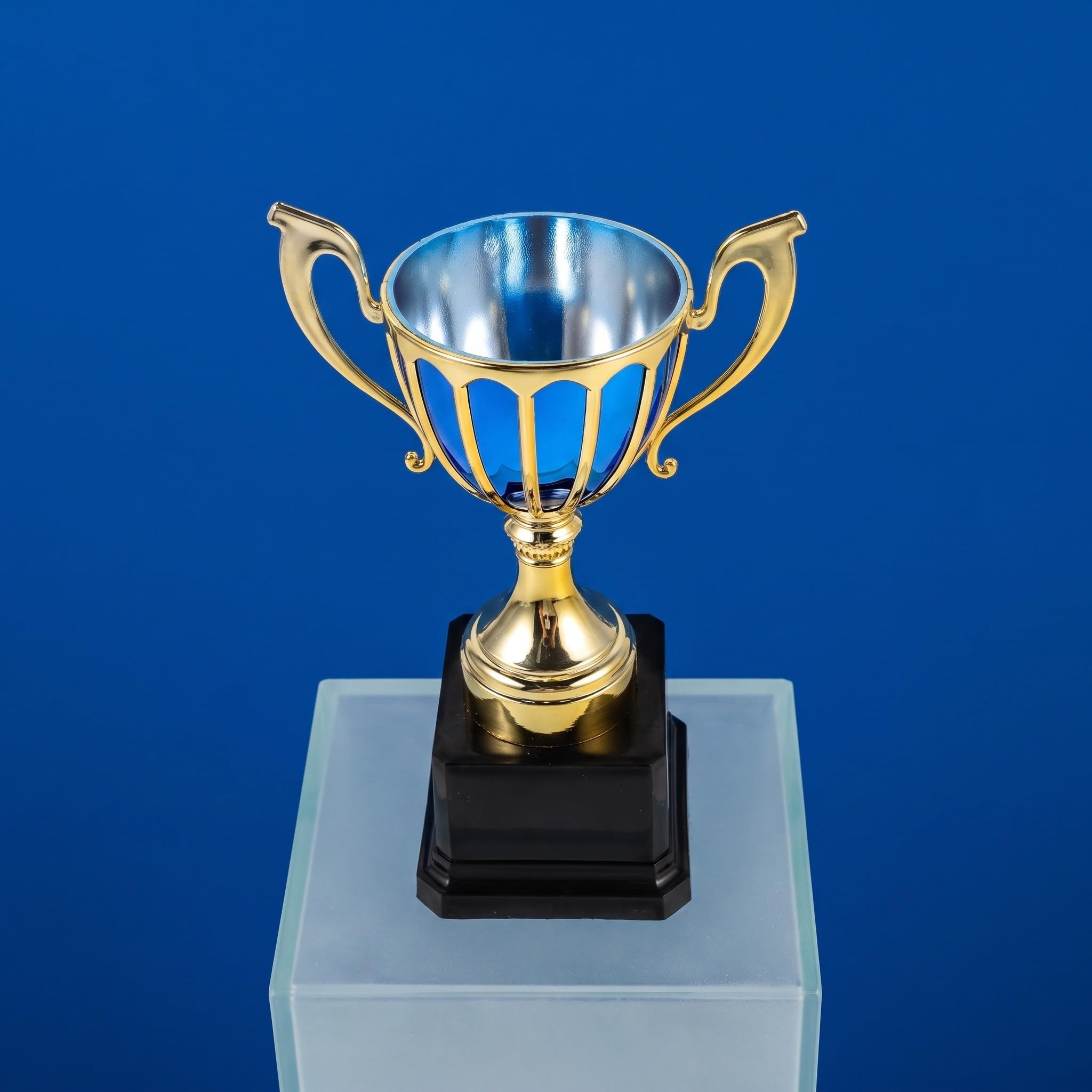 Lurrose Trofeo de Primer Lugar, Trofeo de plástico con Acabado Dorado y Rojo.