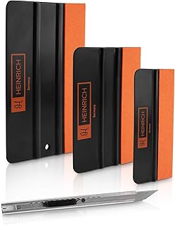 HEINRICH Germany Folienrakel Set - Premium Rakel Set zum Folieren - Profi Folierungs Werkzeug mit 3 Rakeln und 1 Edelstahl...