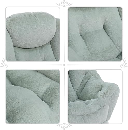 Miniatura 385 de HollyHOME - Silla perezosa grande de tela para sala de estar, silla de lectura, acogedora silla de descanso con reposabrazos, sofá de ocio, color