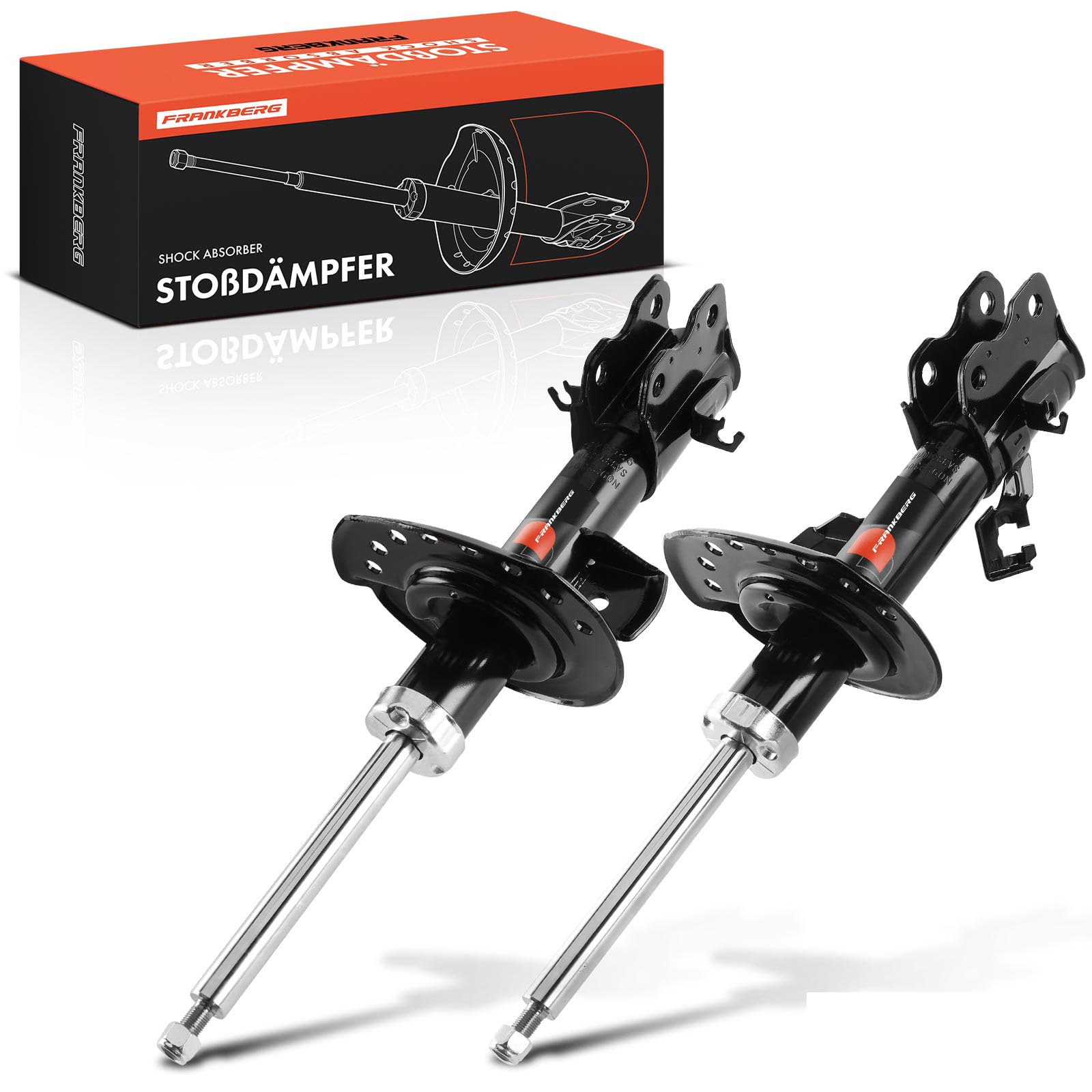 Frankberg 2 amortiguadores delanteros de 520 mm a presión de gas (339406) | Compatible con: Hoja ZE0, Hoja ZE1