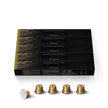 Amazon.com: Nespresso Cápsulas OriginalLine, Nicaragua Master Origin, café  tostado medio, 50 cápsulas de café, prepara 1.35 onzas