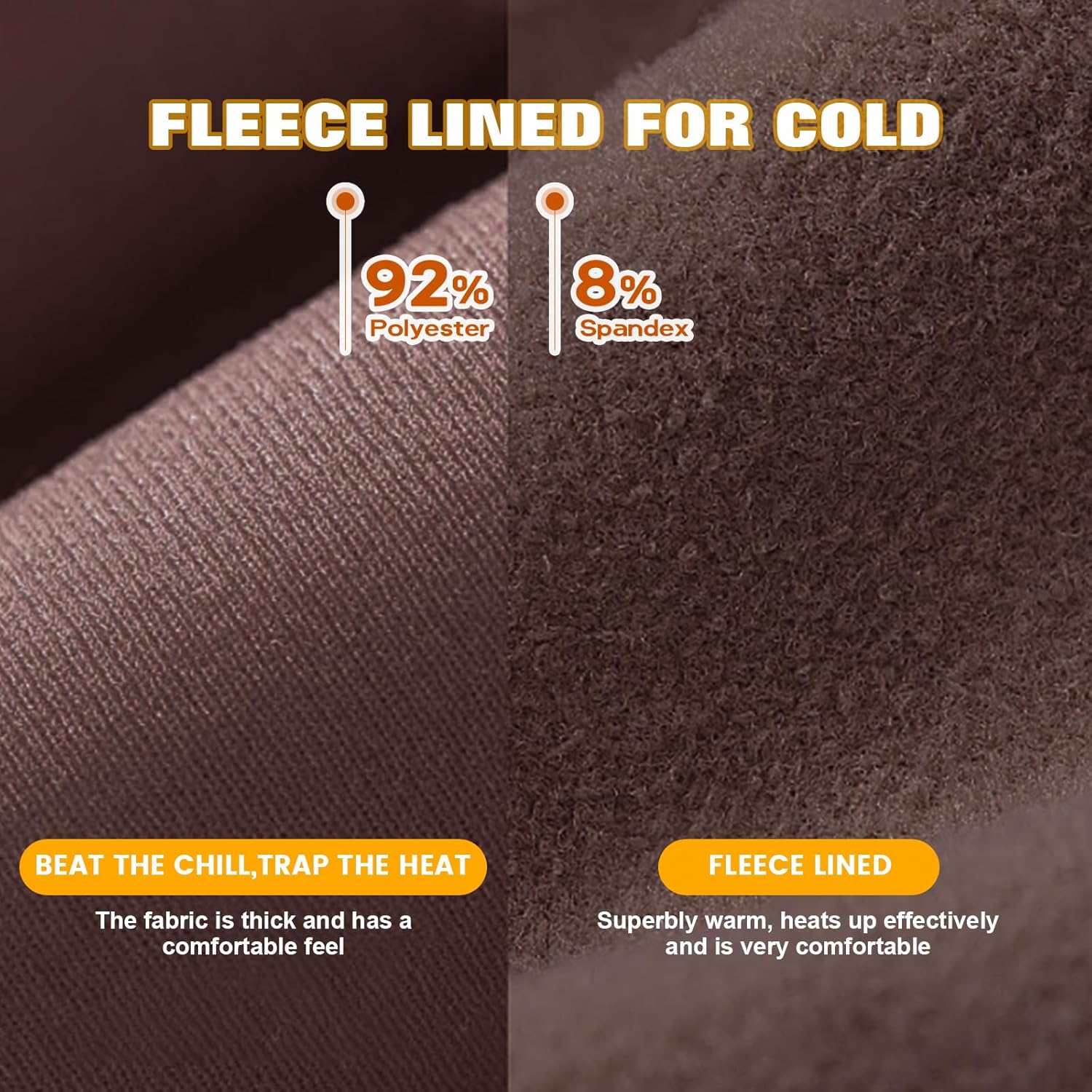 yeuG Fleece Lined Leggings for Women Thermal High Waisted Tummy Control Seamless Workout Yoga Pants - Image 4