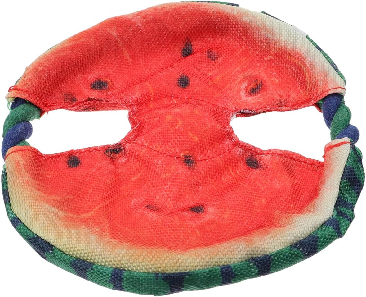FRCOLOR Dog Flying Disc Toy 7.08 Inch Lightweight Floating Watermelon Design Pet Beach Plaything for Indoor Outdoor Fetch Training