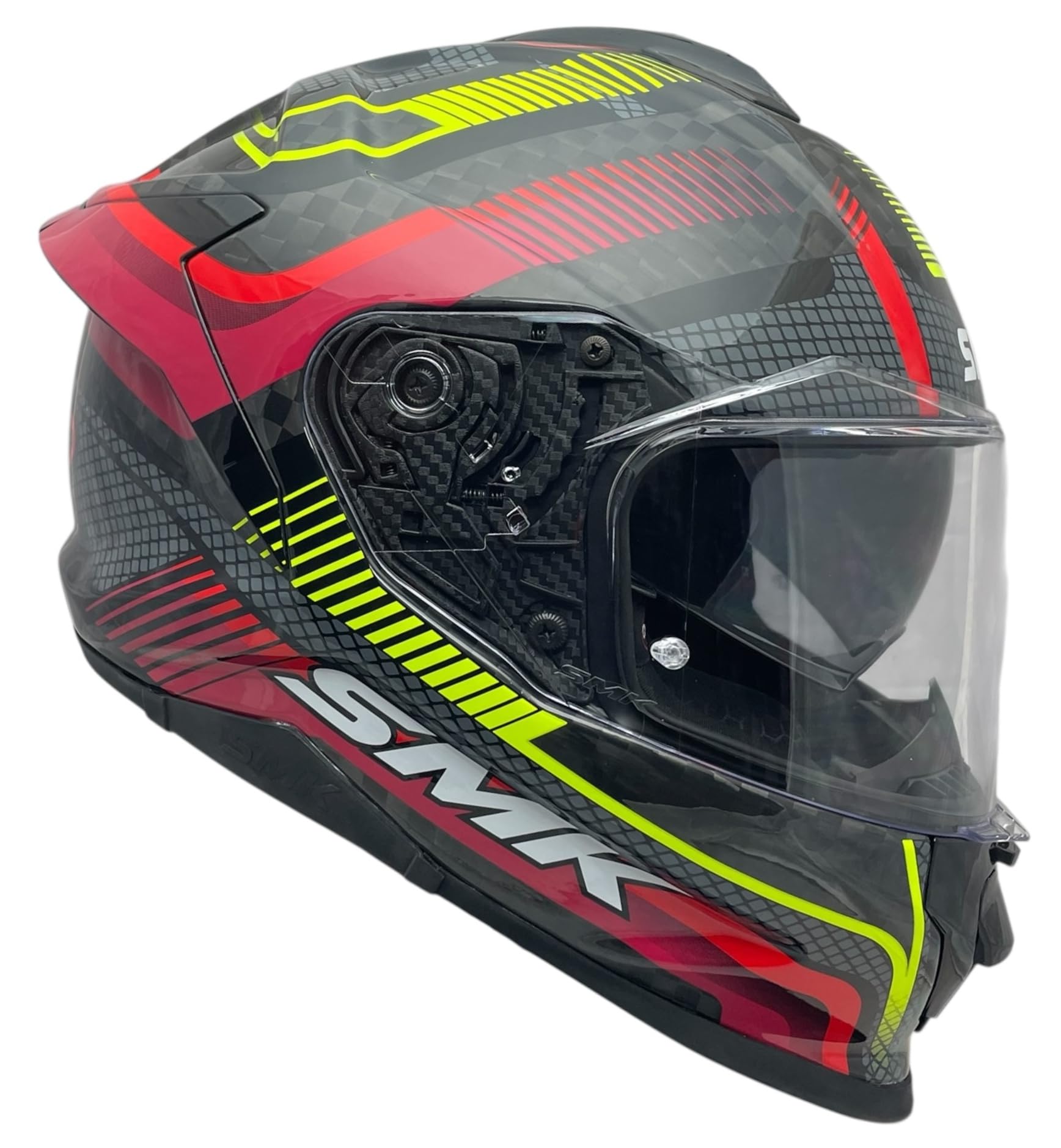 Casco Integral de Moto SMK Titan Carbon Razor GL234 – Fibra de Carbono Decorado Brillo, Ligero, Deportivo, y Visor Antirrayas (L 59/60)
