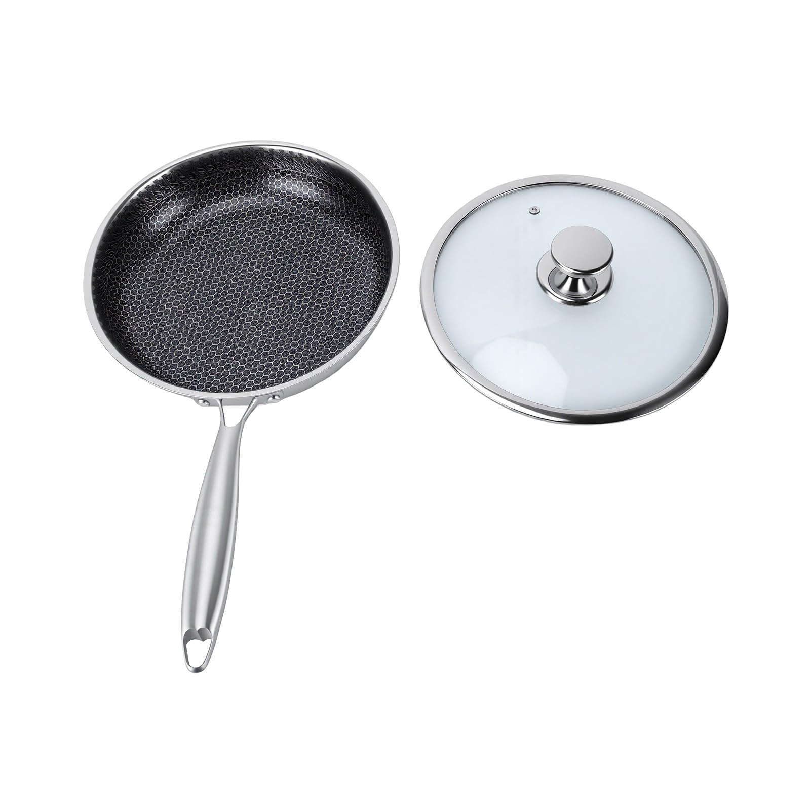 Wok z Płaskim Dnem, Stal Nierdzewna 316, Indukcyjny, 28 Cm