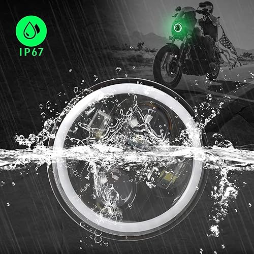 Miniatura 5 de SUNPIE Faro delantero de motocicleta 5-34 5.75 RGBW con halo DRL LED impermeable para Sportster Roadster 883 1200 Forty Softail Deuce Dyna Wide