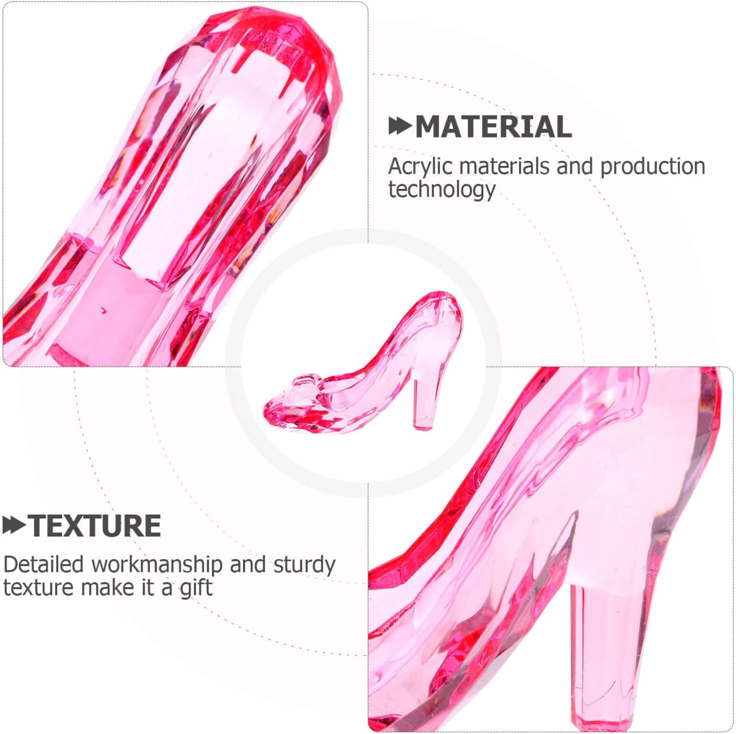 Tofficu 2pcs Crystal High Heel Shoe Decor Elegant Table Ornament Slipper Figurine for Home Office and for Holidays and Special Occasions