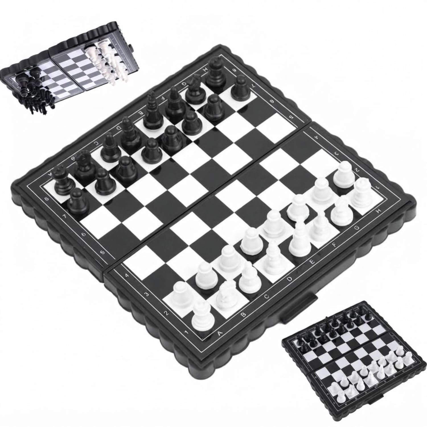 Magnetic Chess Board Game Set for Kids & Adults, Mini Foldable Travel Chess Set with Storage Case, Pocket Size Portable 2 Player Strategy Board Game for Home, School, Camping & Travel-image-0