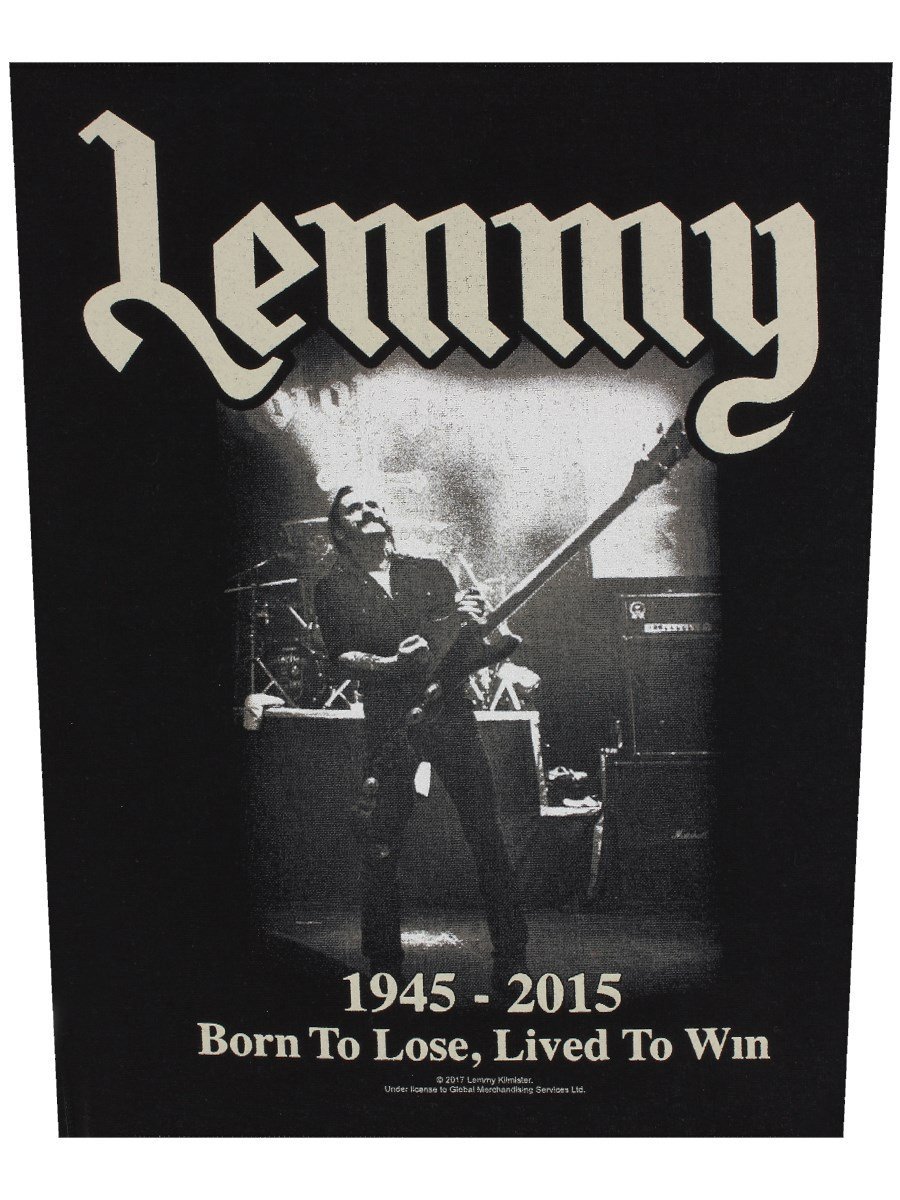 Motorhead Lemmy Lived To Win Black Back Patch