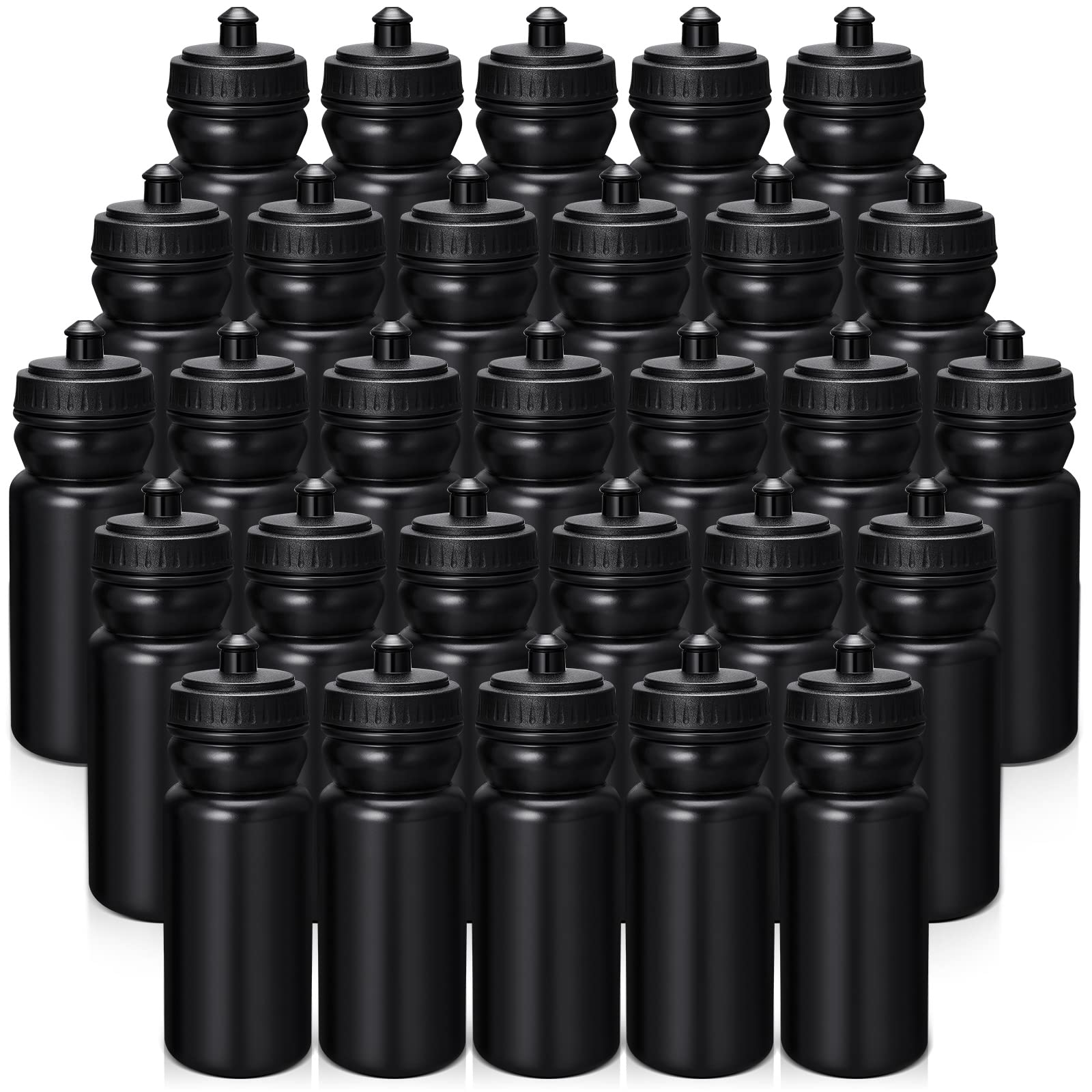 50 botellas de agua deportivas de 20 onzas, botellas de agua reutilizables a granel, botellas de agua de plástico sin BPA, botellas de agua en blanco para grandes eventos deportivos, niños, niñas y