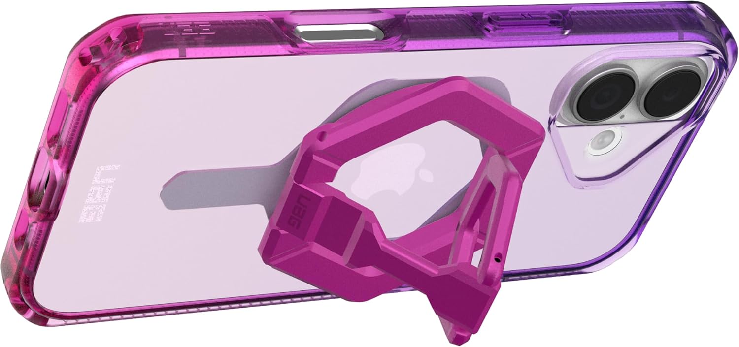 URBAN ARMOR GEAR UAG Designed for iPhone 17 Case 6.3" Plyo Compatible with MagSafe Anti-Yellowing Transparent Protective Cover Bundle with Magnetic Ring Stand (Purple Pink Ombré + Orchid Pink)