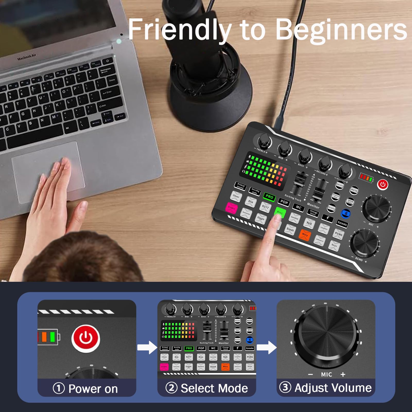 Amazon.com: F998 - Tarjeta de sonido en vivo y mezclador de audio