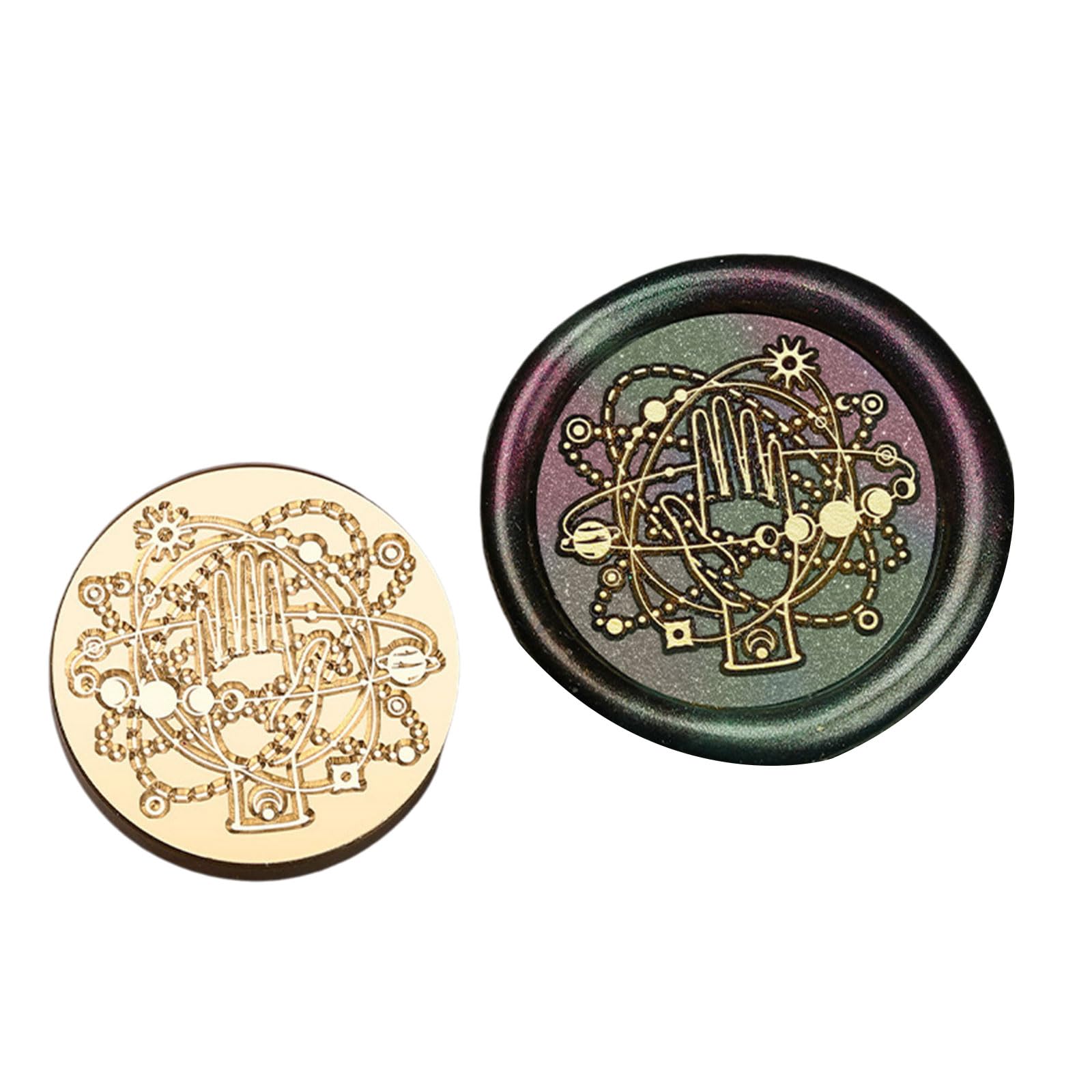 NEWFT Astronomical Series Waxed Seal Stamp Compasses Sealing Waxed Stamp for Invitation Envelopes Cards Letter Decoration Seal Astronomical Series Sealing