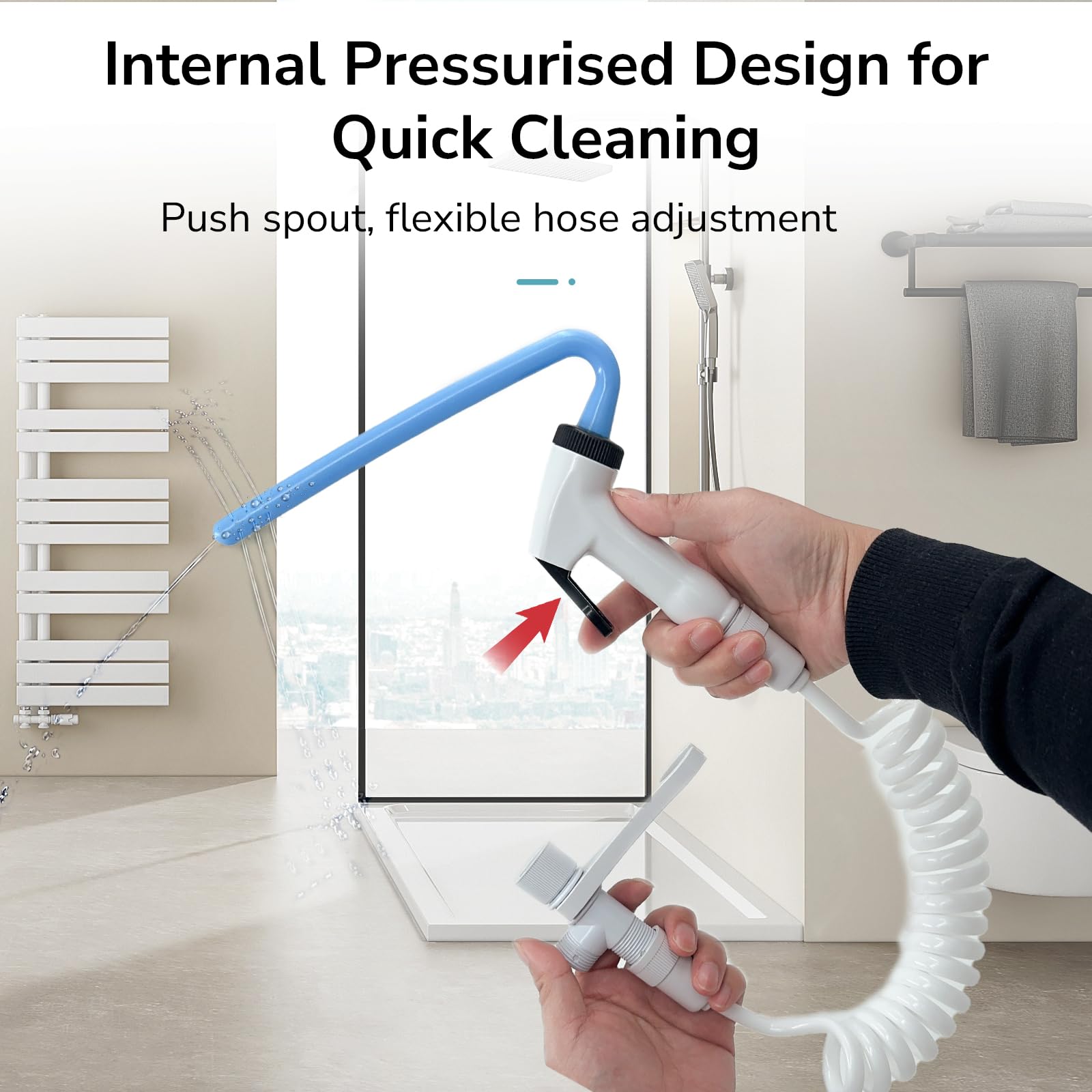 Heagimed Colostomy Bags Cleaning Tool, Ostomy Bag Flusher for All Ostomy Bags, Colostomy Supplies, Can Be Mounted on Toilet Inlet or Tap?20 mm Diameter?