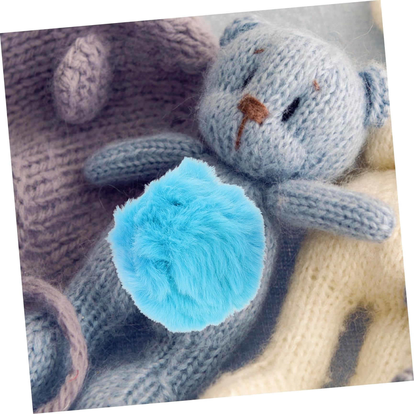 ULDIGI 50pièces Boules Peluche Colorées Imitation Poils De Lapin Accessoires Pour Chapeaux Et Vêtements Jaune
