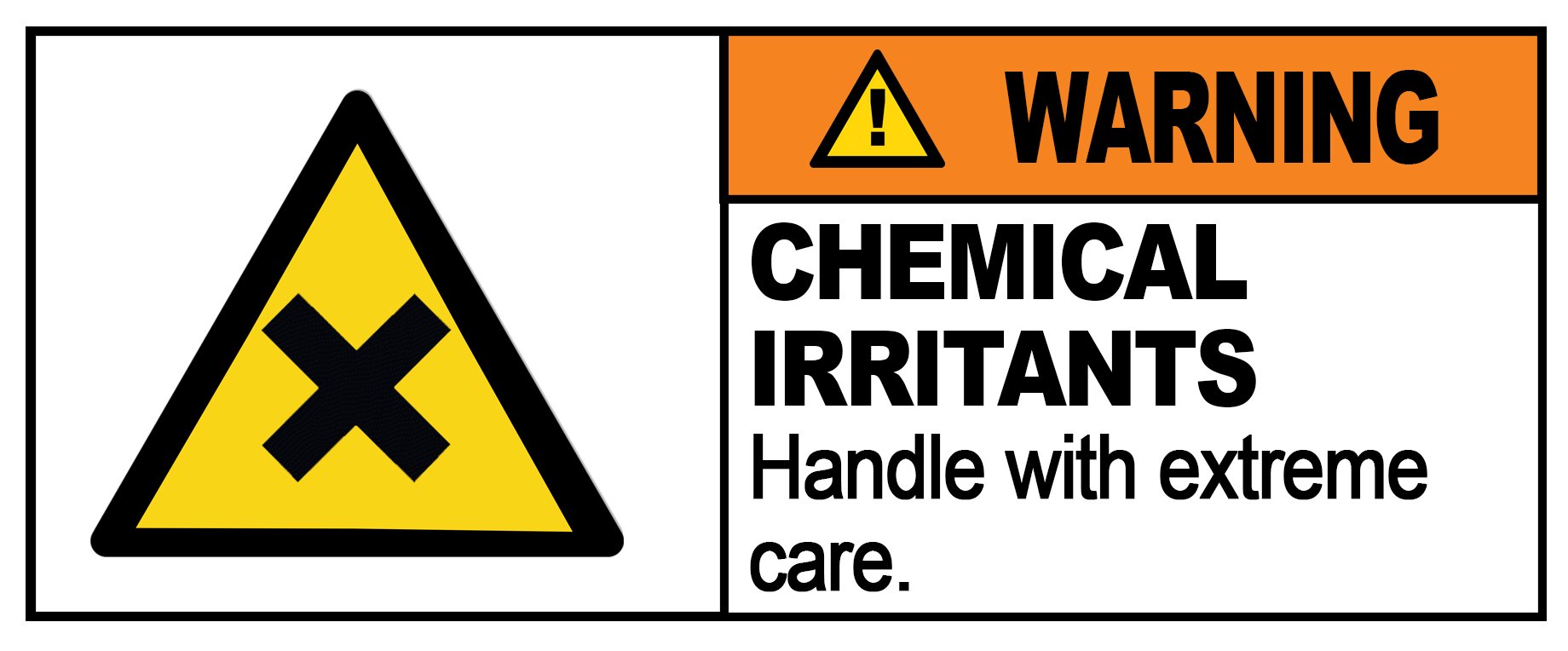 Party Decor Warning - Chemical Irritant - Warning Sign Removable Self Adhesive Label - 100Mm X 148Mm - Pack Of 4