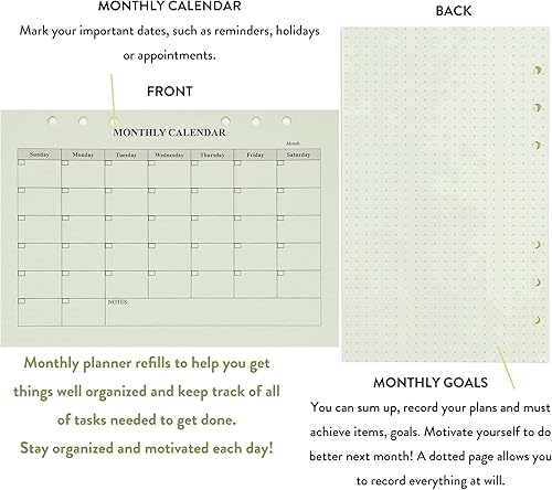 Miniatura 3 de Planificador de presupuesto A6 con recambios de calendario mensual sin fecha, sobres de dinero en efectivo, organizador de 6 anillos A6, agenda,