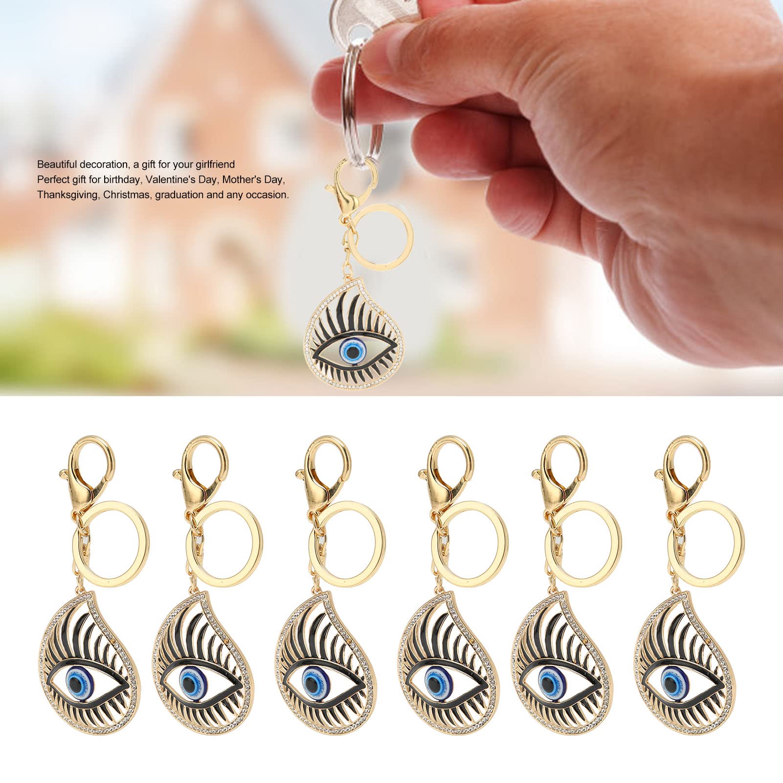 Portachiavi Hamsa Evil Eye Blu Turco - Amuleto Per Buona Fortuna