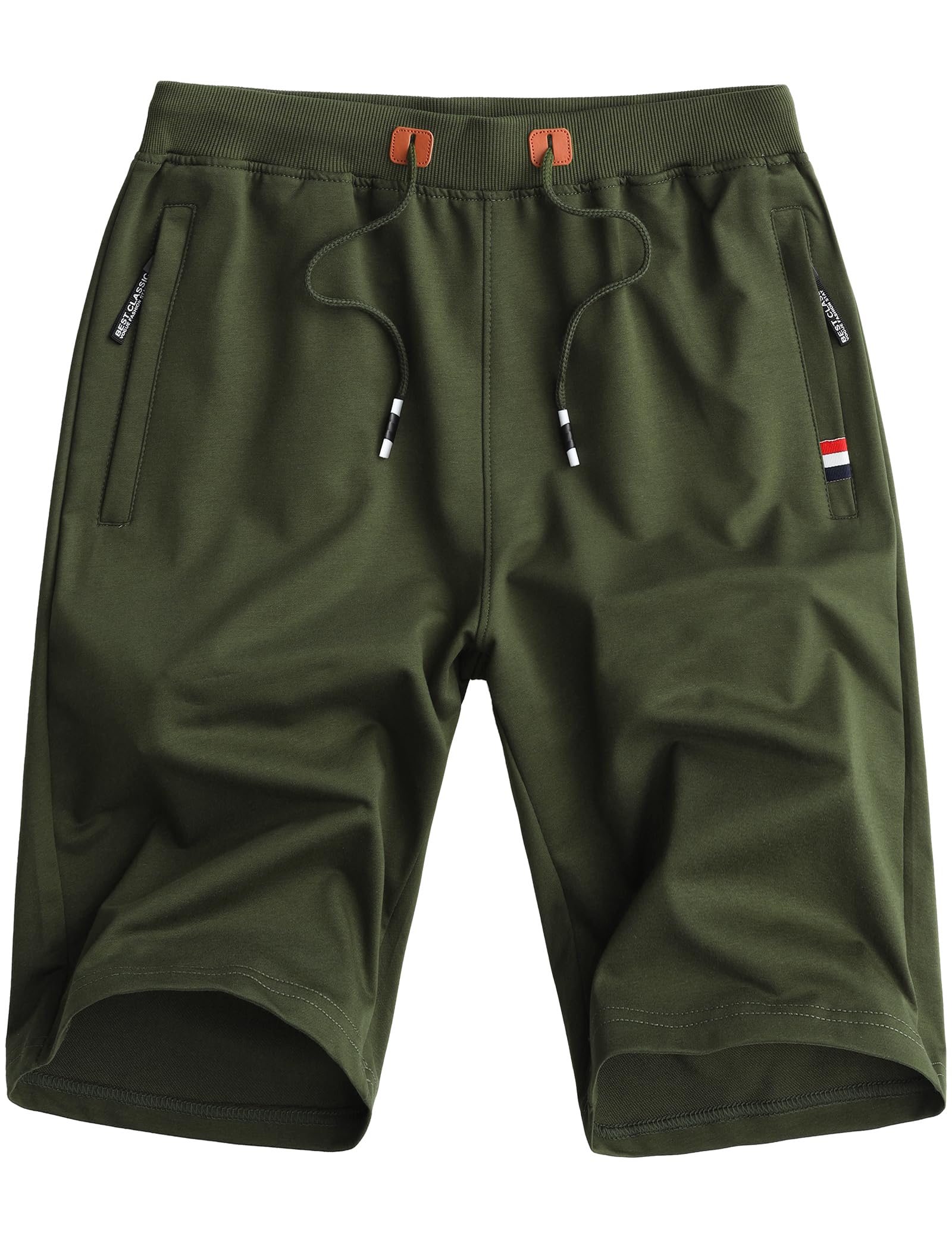 ZooflyMens Shorts Summer Running Shorts Training Lounge Walking Workout Cotton Men's Shorts With Zip Pockets