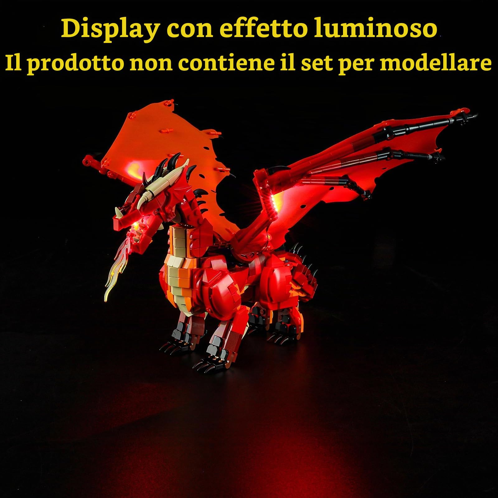 GEAMENT Set di Luci LED Compatibile Con LEGO Dungeons & Dragons: Il racconto del Drago Rosso (Dragons: Red Dragon's Tale) Ideas 21348 (Modello di mattoncini Non Incluso)
