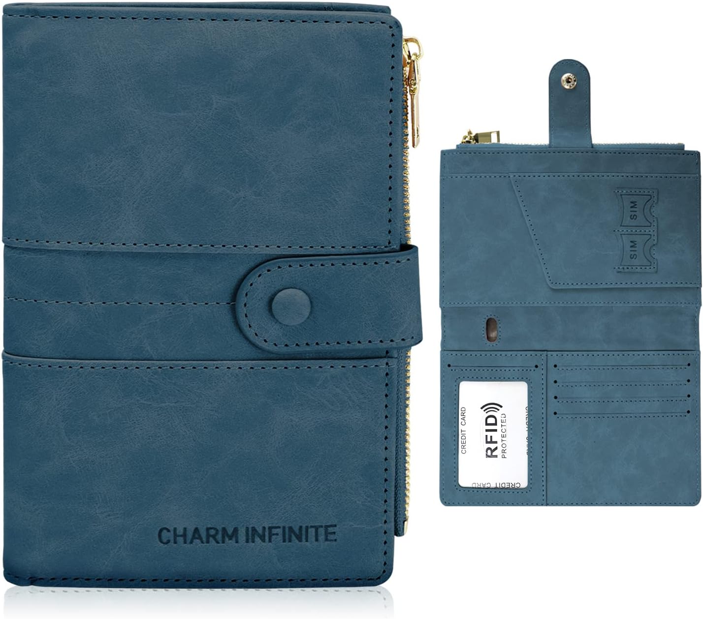 RFID Blocking Passport Holder with Vaccine Card Slot