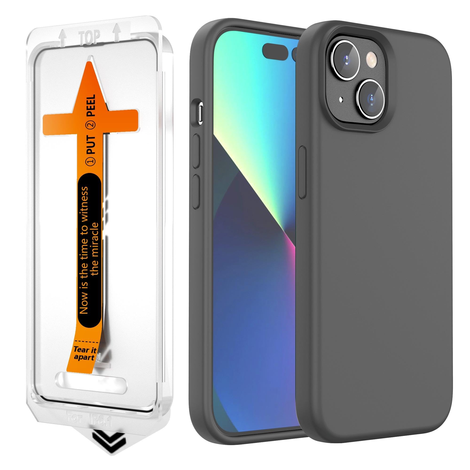 Coque silicone iPhone 15 AGVEE en caoutchouc liquide durable - 8