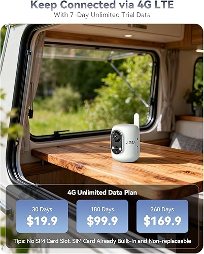 Miniatura 2 de Xega Cámara de seguridad celular 4G LTE inalámbrica para interiores, cámara 2K sin WiFi para bebémascotaancianos con aplicación de teléfono, 355