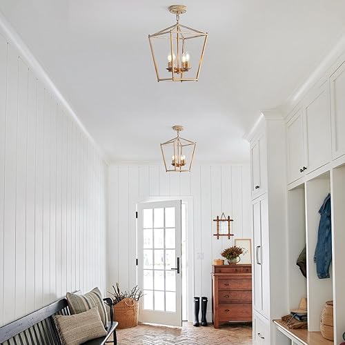 Miniatura 9 de HONGREN Iluminación colgante, lámpara colgante industrial vintage de metal, lámparas colgantes con base E26, luces colgantes negras para pasillo,