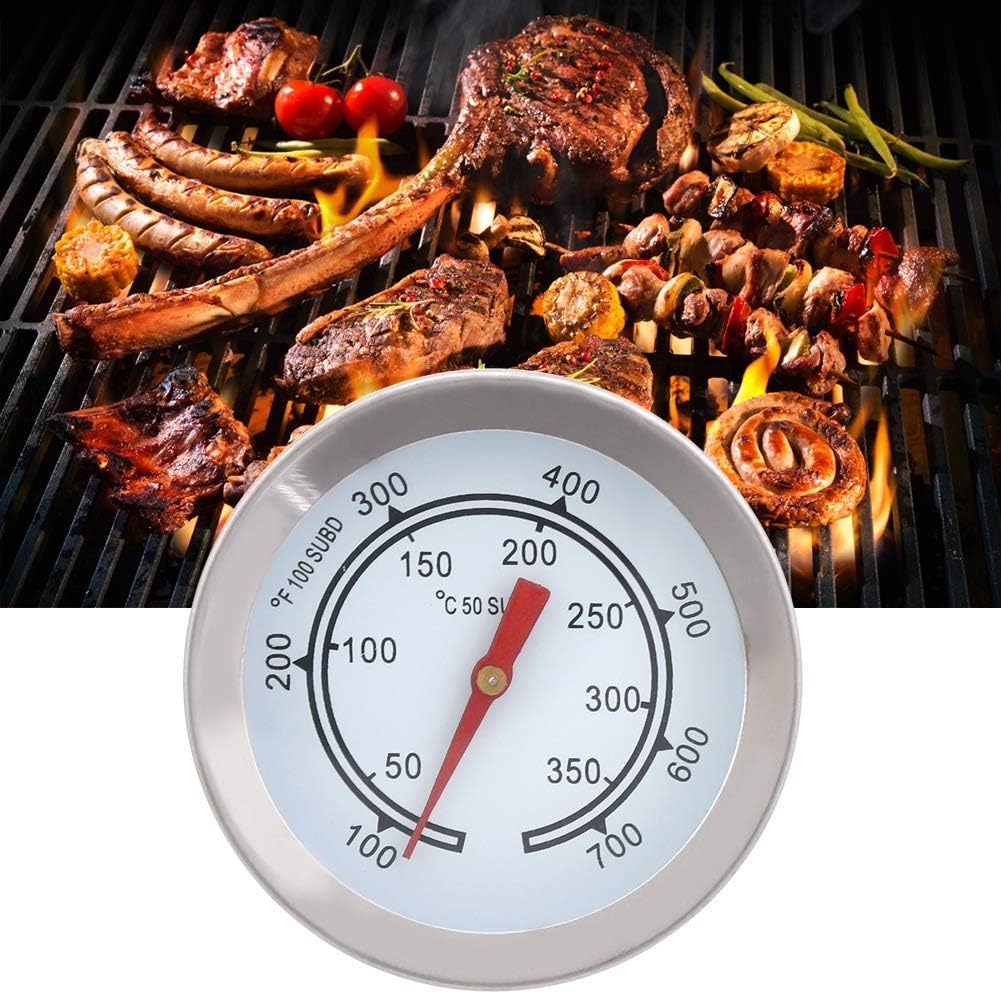 Review 100700 BBQ Thermometer Temperature Gauge Stainless Steel Double Scale Grill Thermometer