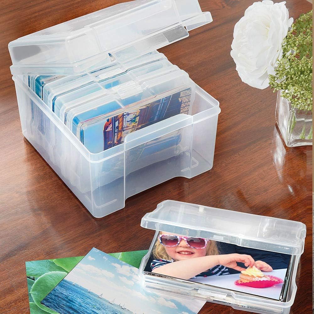 Coopers of StortfordPhoto Storage Box | 6x4 Photograph Organiser | Holds 600 Photos for for Pictures, Crafts, Scrapbooking, Stationery Storage, Protection and Organisation, Clear