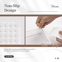 Vista 7 de Criusia 14 PCS Clear Plastic Drawer Organizer Set - 5 Large Size Versatile Kitchen and Bathroom Organizer Trays, Non-Slip Storage Bins for Makeup