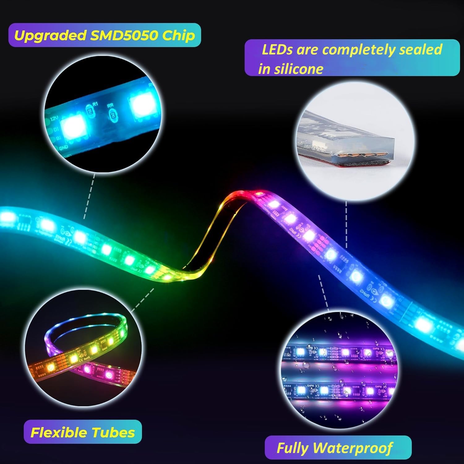 Fish Vanity Light Snapklik.com : Battery Operated Marine Submersible Boat Lights Strip, 2 ...