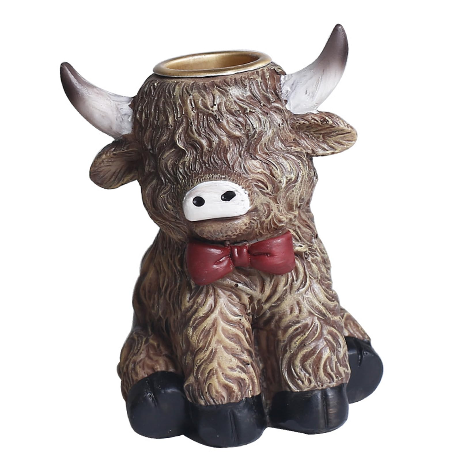 OSNIYAW Resin High Cow Statue Taper Holders for Home Party Centerpieces Decors Perfect for Festivals and Gift Elegant Resin High Cow Statue Taper Holders