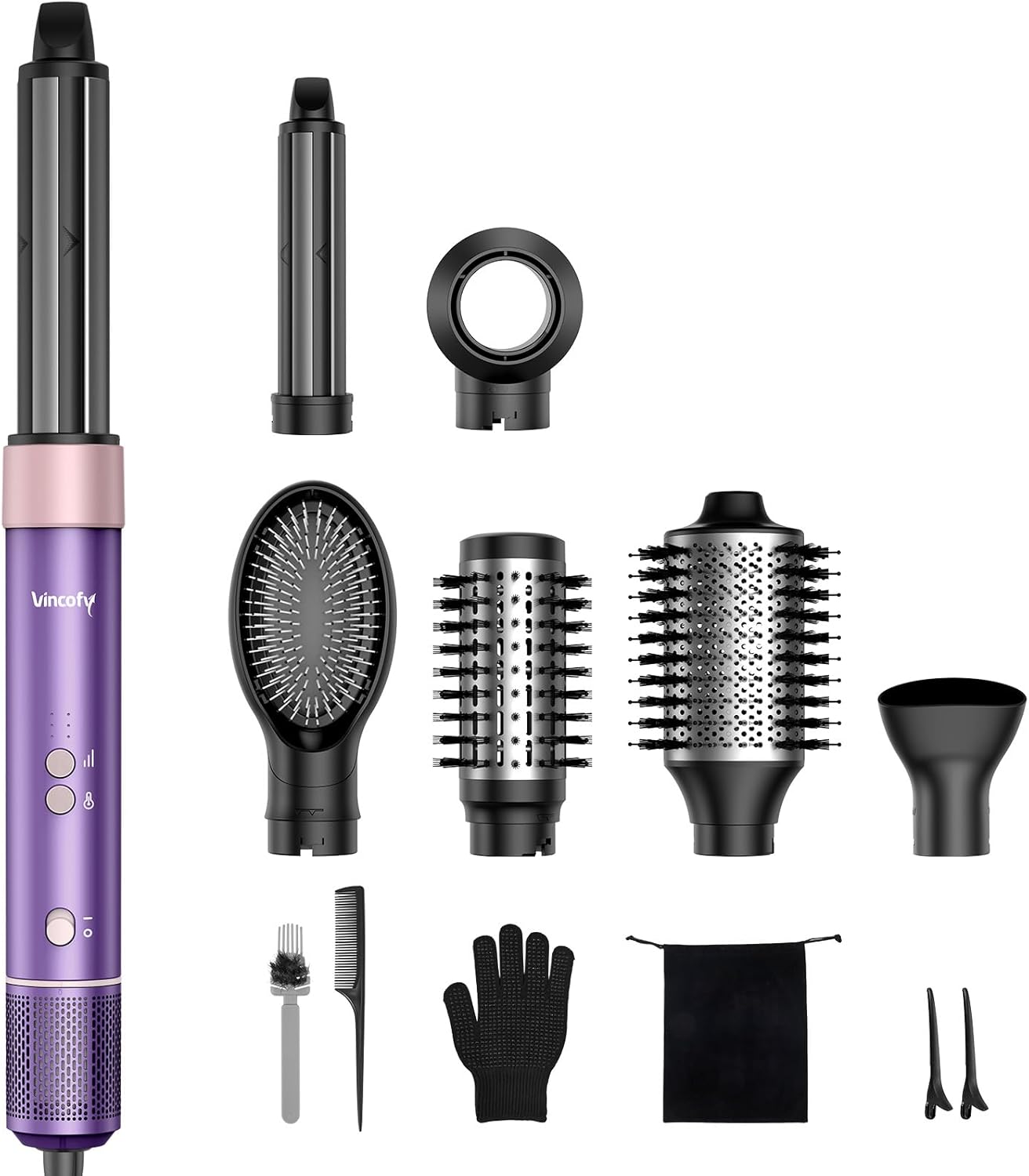 High-Speed Hair Dryer Brush – 7 in 1 Hot Air Styler with 1500W Motor & Powerful Airflow – Fast Drying, Curling, Straightening & Volumizing – Ionic Care for All Hair Types – Mavue