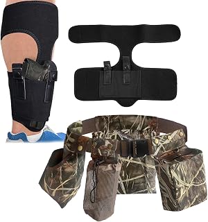 IC ICLOVER Ankle Holster+Dove Hunting Belt,Gun Holster for Women Men,Adjustble Field and Game Belt with Bird Game Bag,Lightweight Waterproof Shooting Belt Sporting Clays Upland Game Hunting Gear - IC ICLOVER
