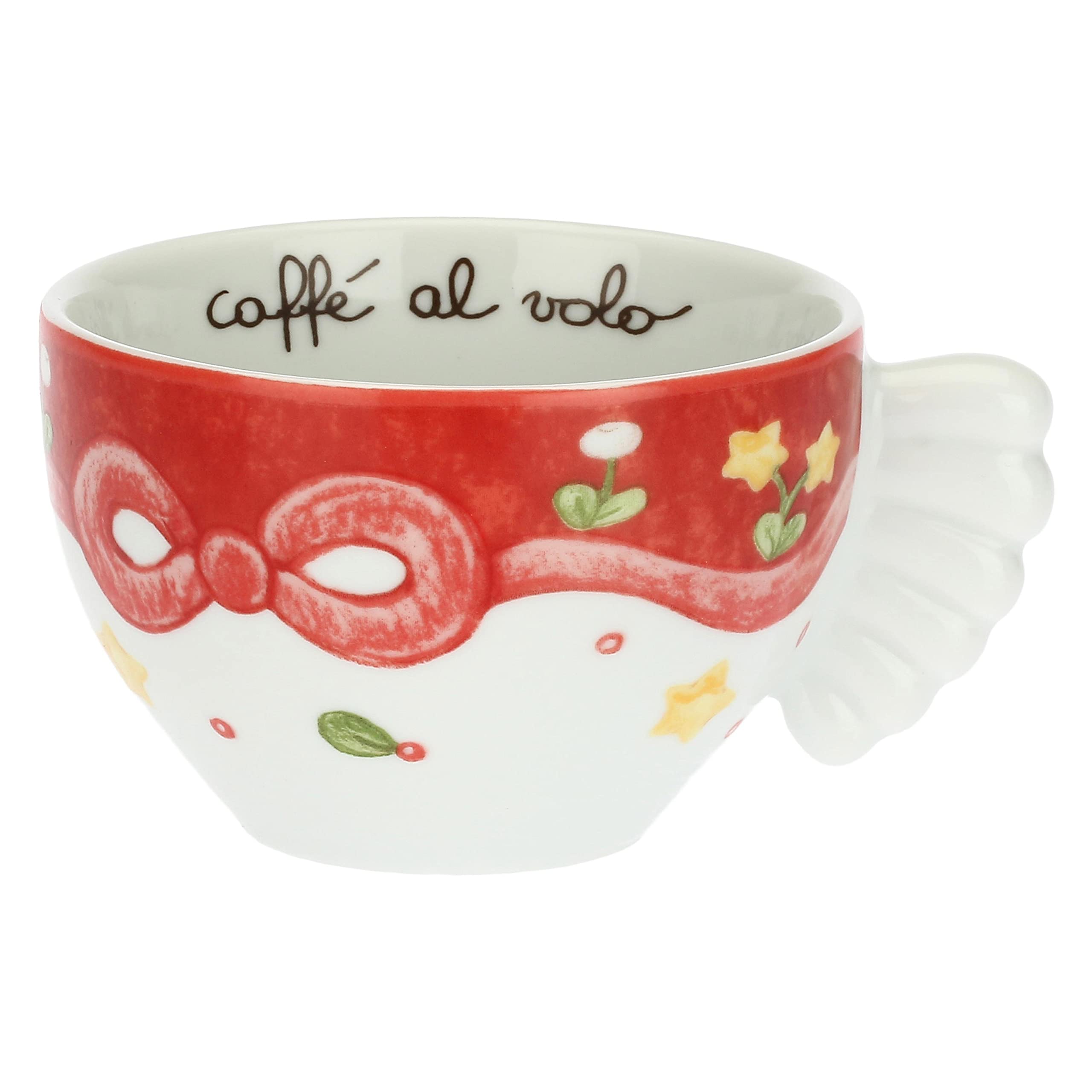 THUN - Confezione 2 Tazze Medie Sweet Christmas - Porcellana - Linea Sweet Christmas - Living, Arredare la Casa - Tazzina Ø 9 cm; 6 cm h 160 ml; Piattino Ø 15 cm