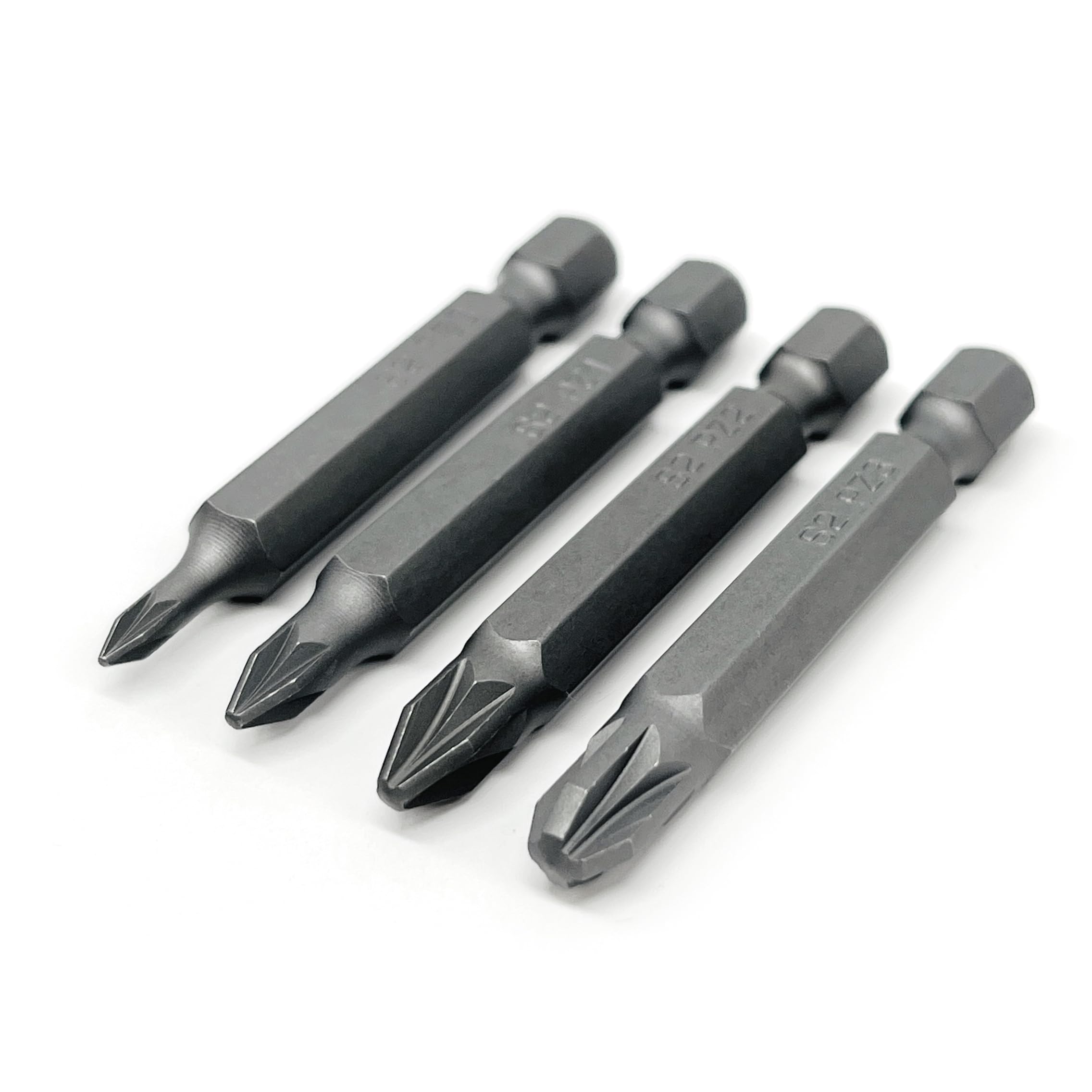 4 pcs OHIY Pozi Drive Screwdriver Insert Bit Set, Durable S2 Steel, PZ0 PZ1 PZ2 PZ3 Sizes, 2 in Long Shank