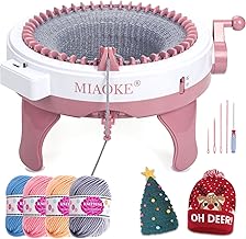 Knitting Machine, Smart Weaver Knitting Round Loom, Knitting Board Rotating Double Knit Loom, Needles Knitting Machine Weaving Loom Kit for Adults and Kids (48 Needles)