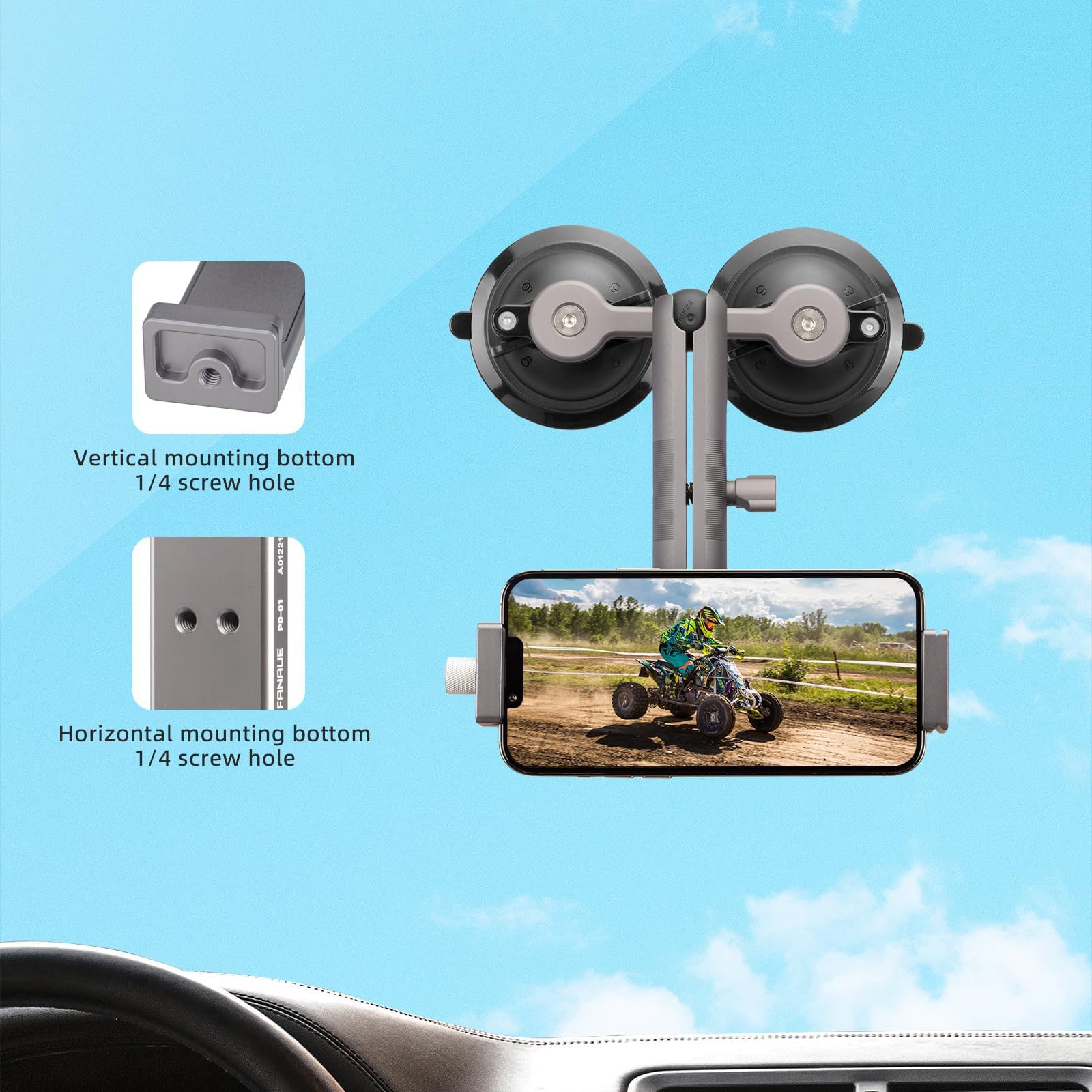 Soporte Para Tablet De Coche Universal - Gira 360°, Compatible Con RAM Mount, Ideal Para IPad Y Tablets De 8.8 A 12.9 Pulgadas