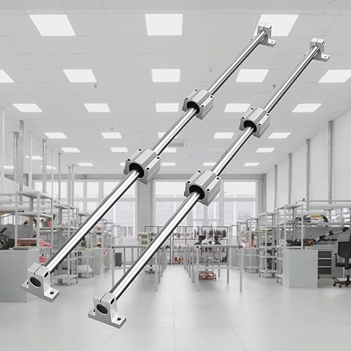 Miniatura 8 de VEVOR Deslizador de riel lineal, 2 piezas de 0.787in x 39.370in, juego de diapositivas de rodamiento lineal con 4 rodamientos de bloque SC20UU 4