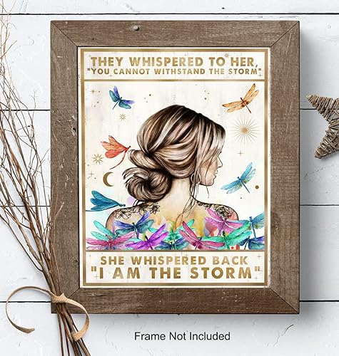 Miniatura 7 de Motivational Boho Wall Art LARGE 11x14 - She Whispered Back I Am The Storm - Positive Quotes Wall Decor - Inspirational Poster - Encouragement Gifts