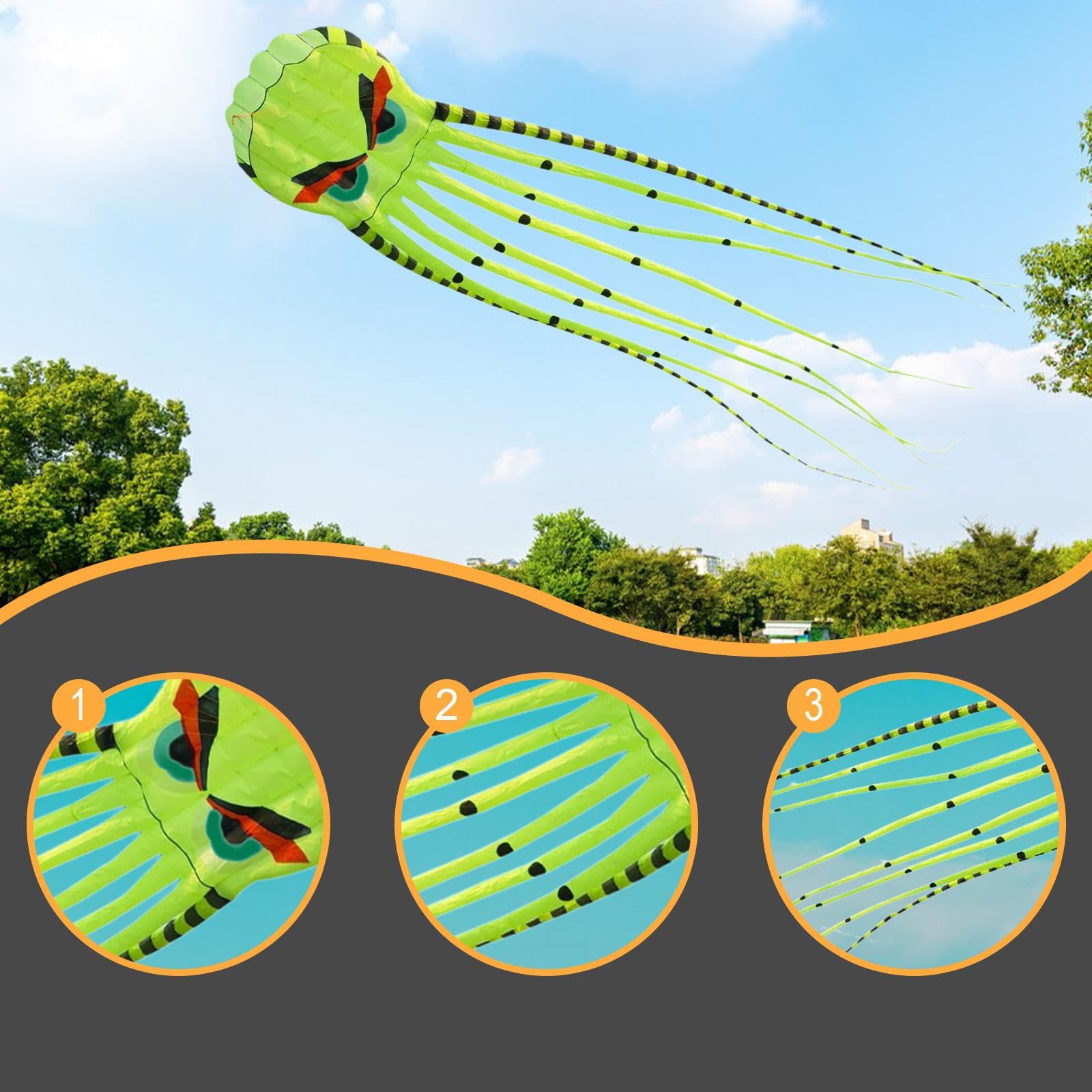 Kite Ideale per Adulti, Volantino di Grandi Dimensioni Adatto alle Avventure di Spiaggia, Verde
