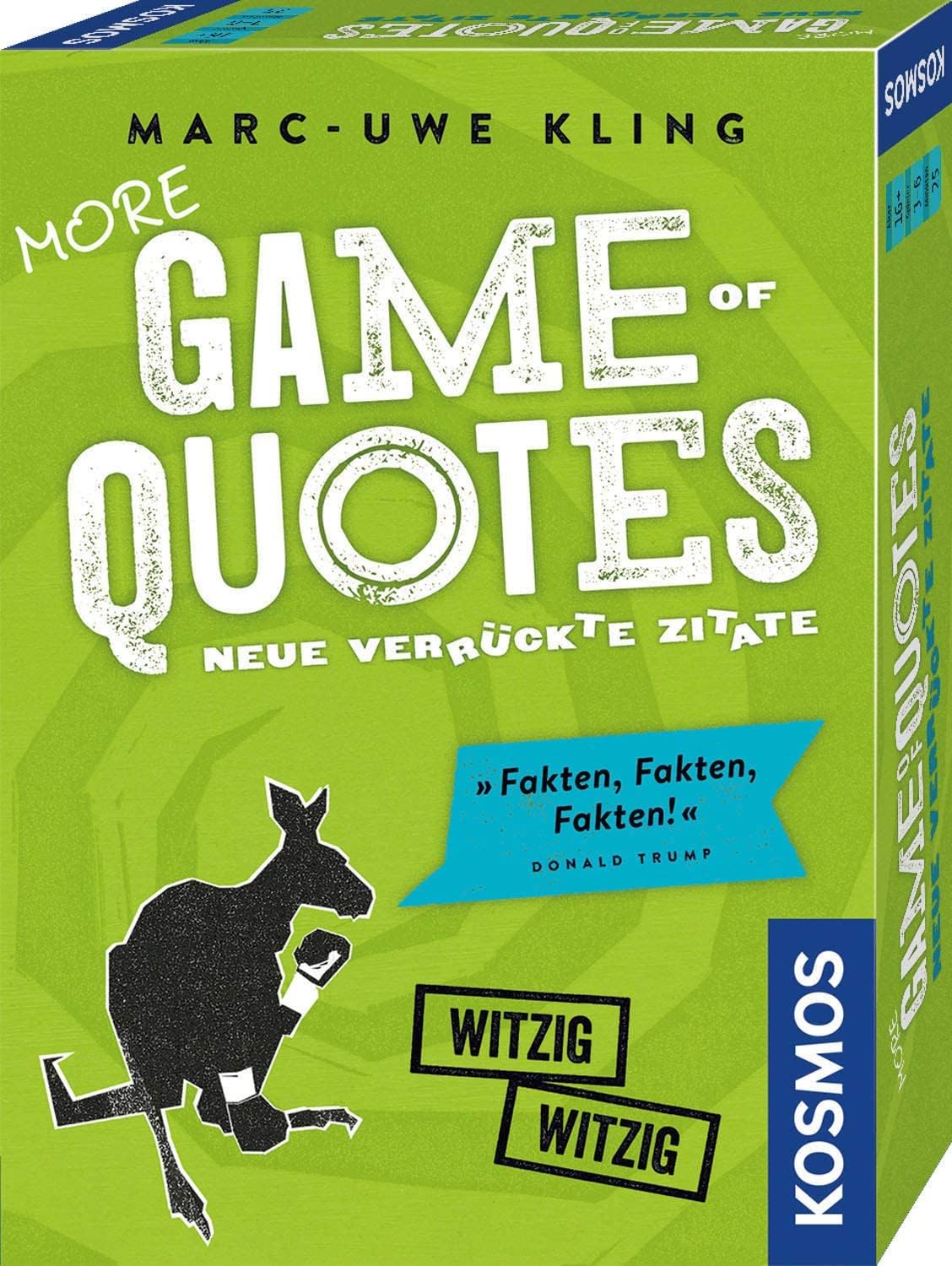 Kosmos 693145 More Game of Quotes, weitere verrückte Zitate, witziges Kartenspiel von Bestsellerautor Marc-Uwe Kling, Känguru-Chroniken Spiel ab 16 Jahren für 3 bis 6 Spieler