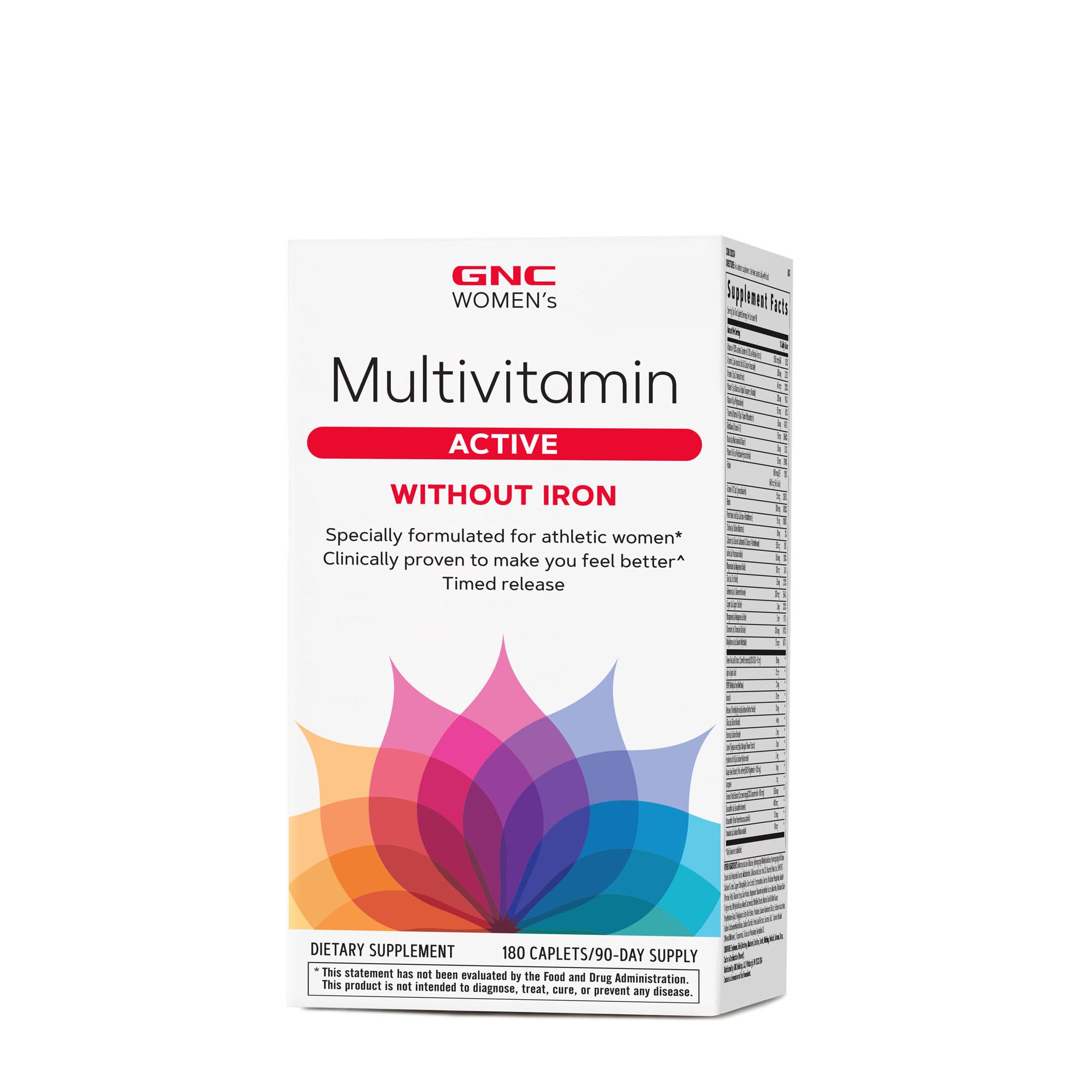 Women's Multivitamin Active Without Iron, Supports an Active Lifestyle, 30+ Nutrient Formula, Promotes Bone & Joint Health, Helps Energy Production, 180 Caplets