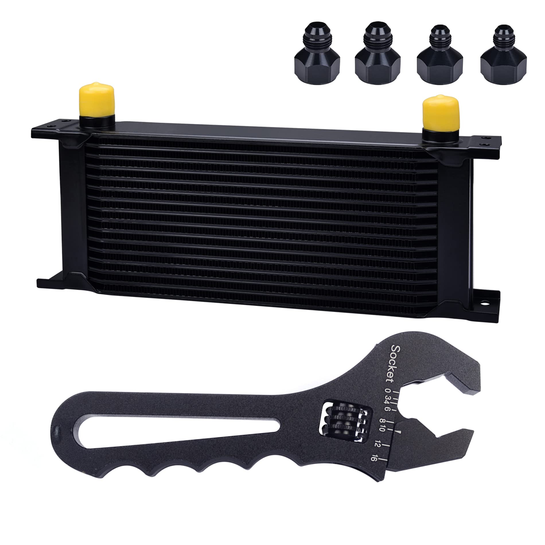 EVIL ENERGY 19 Row AN10-10AN Stacked Plate Oil Cooler 6AN 8AN Adapter Universal Engine Transmission 