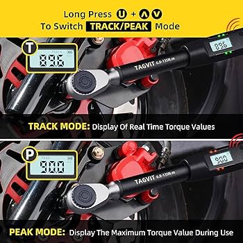 SUERCUP 1/4-inch Digital Torque Wrench(0.33-22.1Ft.Lb/0.45-30N.m) ±1% Accuracy Digital Torque Wrench With Vibration, Buzzer,LED Notification And Five Units Of Measure, For Bike, DIY And Home Repair