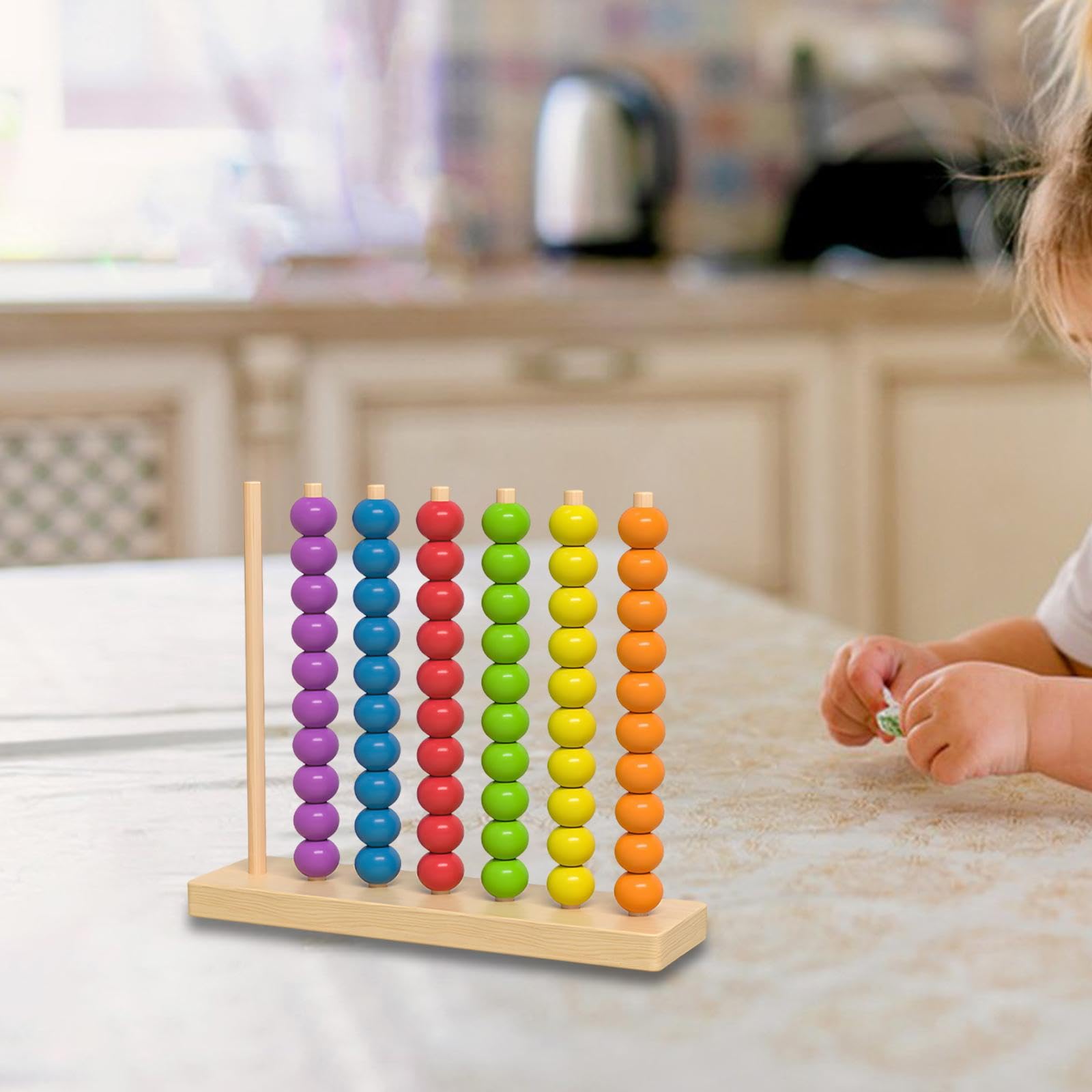 FashionCha Wooden Sorting And Stacking Game By Color - Early Learning Toy - Counting Game for Children, M — view 4