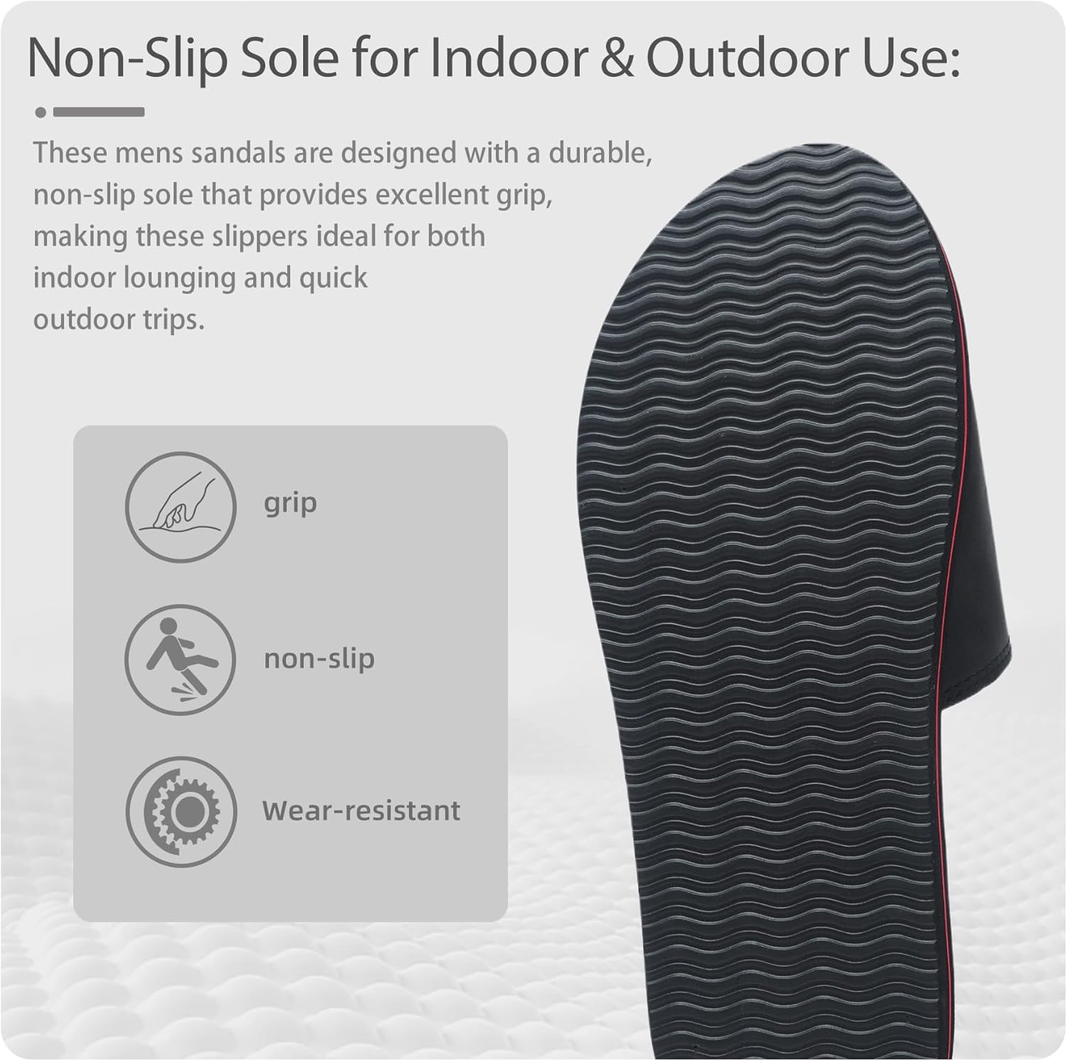 Mens Adjustable Slides Sandals Slip On Sandals Comfortable Athletic Anti-Slip Slides - Image 7