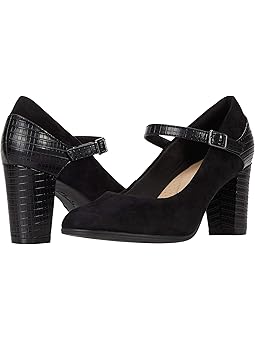 clarks black suede heels
