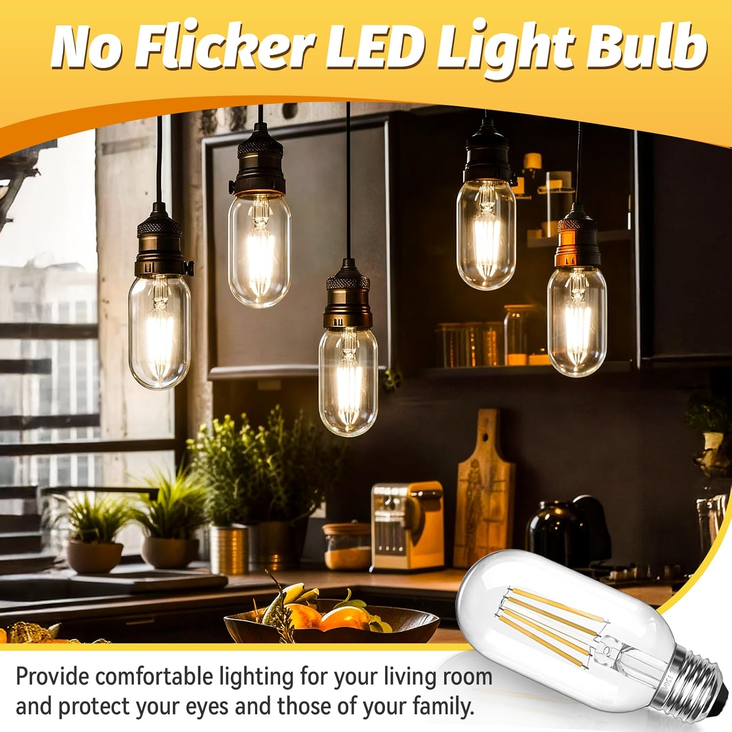 SCNNC Edison Bulbs 4W Vintage 40 Watt Light Bulbs E26 Led Bulb 4000K Natural Light CRI90 T45 Antique LED Bulb Clear Glass 400 Lumens 4 Packs for Chandeliers,Pendant,Vanity Non Dimmable